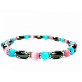 Hematite Oval Beads and Opal Cat's Eye Beads Bracelet